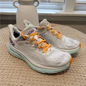 Hoka One One Clifton 8 Lace Up Running Training Shoes Women's Size 9B